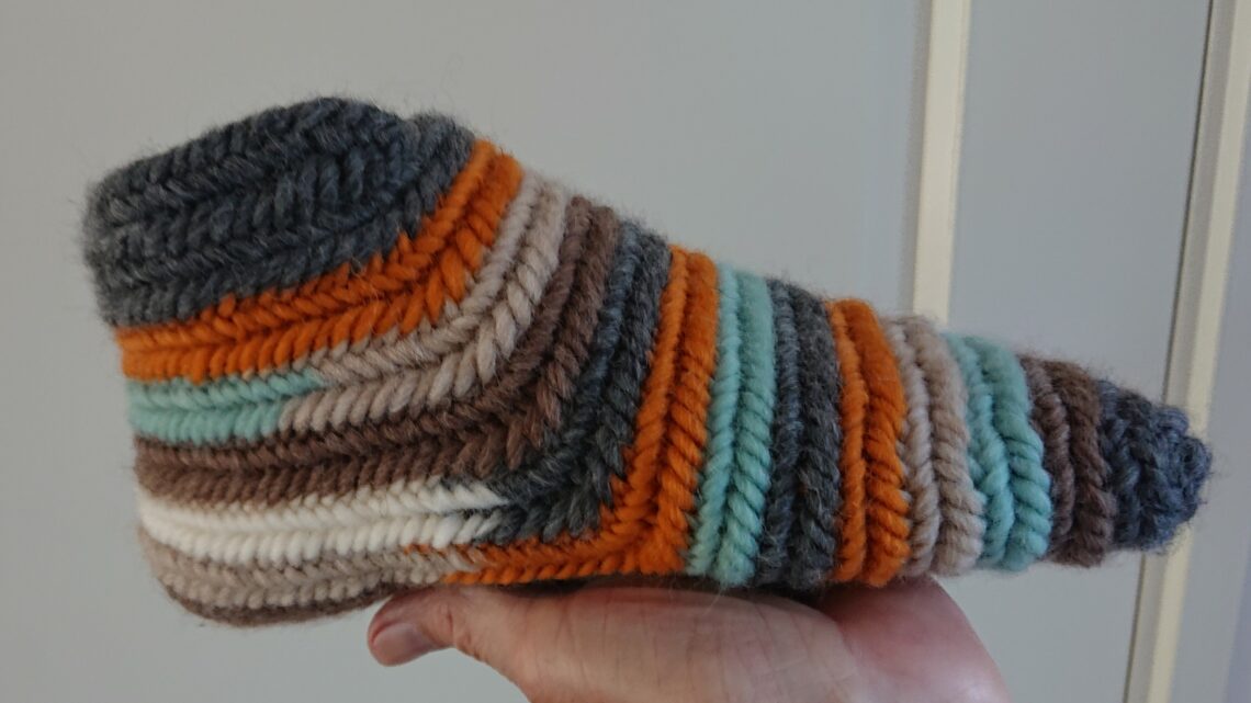Needlebinding Slippers.